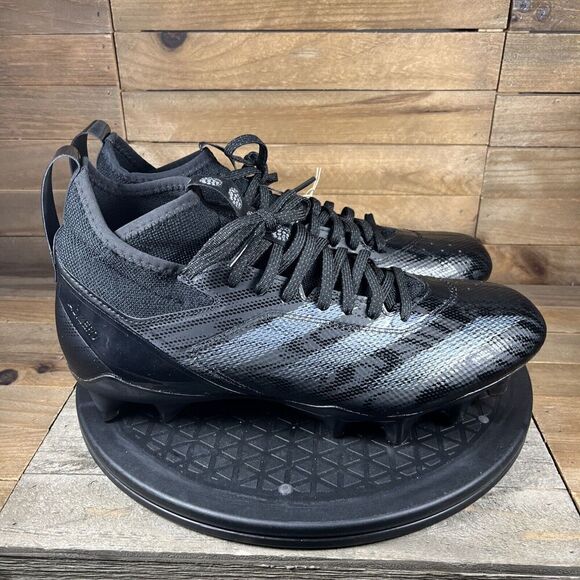 Adidas Adizero Mens Size 9.5 Black Lace Up Athletic Cleats Sneakers New In Box - Picture 1 of 11